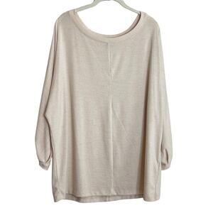 Banana Republic Dolman Sleeve Sweater XL Ivory Knit Top Minimalist Neutral